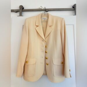 Yves Saint Laurent Vintage Cream Blazer with Gold Buttons